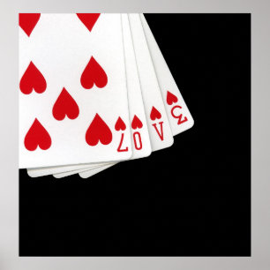 Liebe ist auf dem Kartenplakat Poster