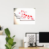 Liebe ist auf den Karten Poster (Heimbüro)
