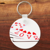 Liebe ist auf den Karten Schlüsselanhänger (Vorderseite)
