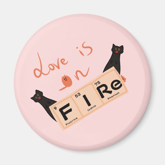 Liebe ist auf Feuer Funny Liebe Magnet (Vorne)