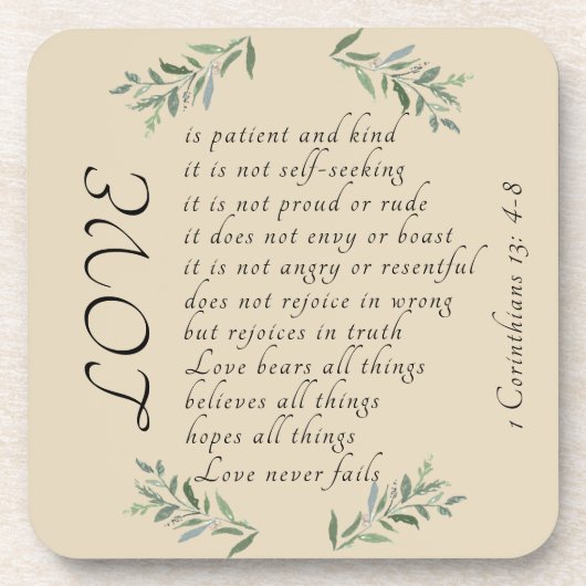 Liebe ist aus hartem Kunststoff Getränkeuntersetzer (Vorderseite)