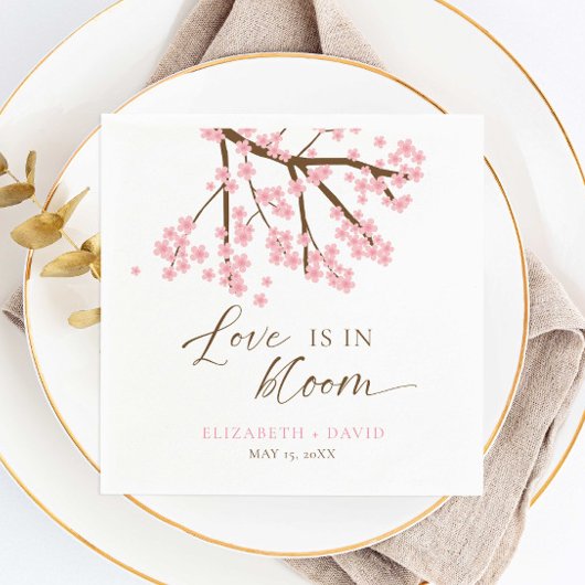 Liebe ist bei Hochzeiten von Blumenzwiebeln Serviette