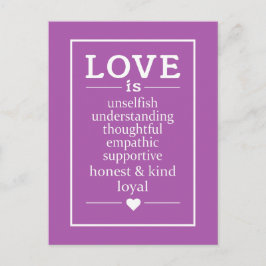 Liebe ist ... benutzerdefinierte Text- und Farbtab Postkarte