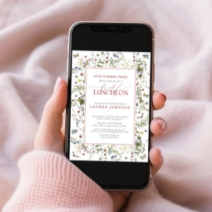 Liebe ist Berry Sweet Elegante Floral Bridal Lunch Einladung