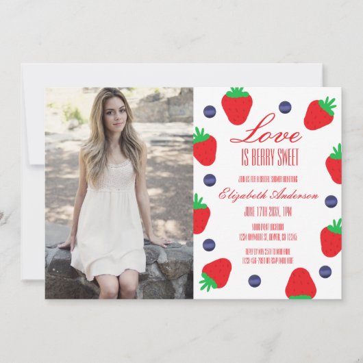 Liebe ist Berry Sweet Fruit Brautparty Einladung (Vorderseite)