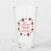 Liebe ist Berry Sweet Fruit Brautparty Glas (Vorderseite)