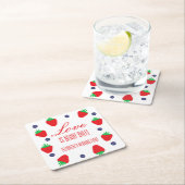 Liebe ist Berry Sweet Fruit Brautparty Rechteckiger Pappuntersetzer (Vor Ort)