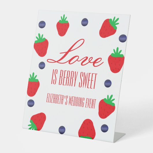 Liebe ist Berry Sweet Fruit Brautparty Sockelschild (Vorderseite)