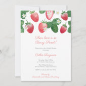 Liebe ist Berry Sweet Strawberry Brautparty Einladung (Vorderseite)