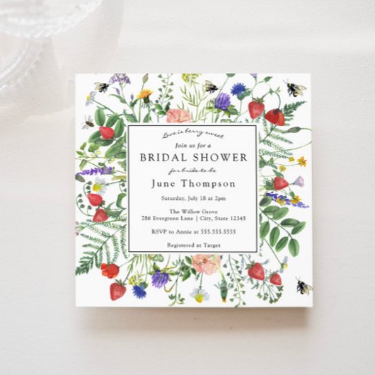 Liebe ist Berry Sweet Wildblume Brautparty Einladung