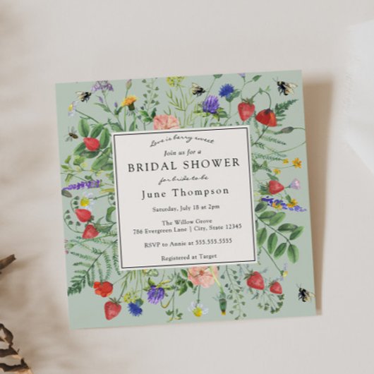 Liebe ist Berry Sweet Wildblume Brautparty Einladung