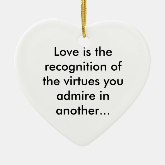 Liebe ist Bewunderung Keramikornament (Vorne)