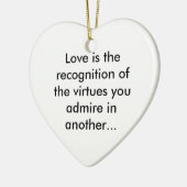 Liebe ist Bewunderung Keramikornament (Links)