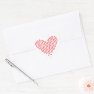 Liebe ist Bibelzitat 1 Korinther 13 Rotes Herz Kun Herz-Aufkleber