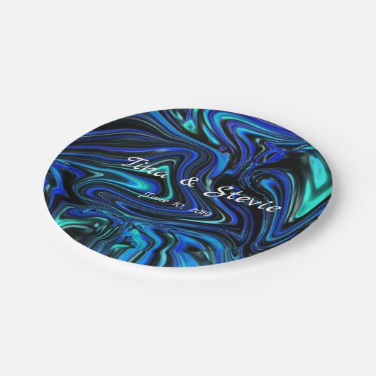 Liebe ist blau pappteller (Schrägansicht)