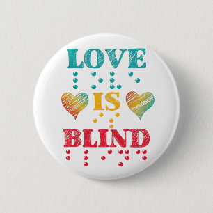 Liebe ist Blind Braille Hearts Button