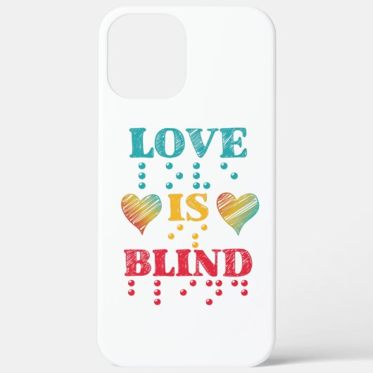 Liebe ist Blind Braille Hearts Case-Mate iPhone Hülle (Rückseite)