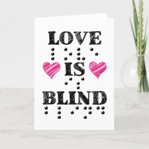 Liebe ist Blind Braille Hearts Feiertagskarte
