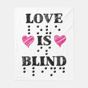 Liebe ist Blind Braille Hearts Fleecedecke