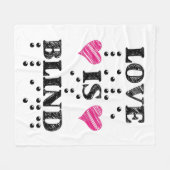 Liebe ist Blind Braille Hearts Fleecedecke (Vorderseite (Horizontal))