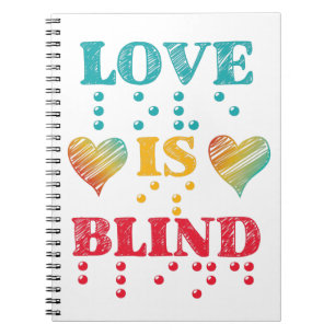 Liebe ist Blind Braille Hearts Notizblock