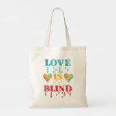 Liebe ist Blind Braille Hearts Tragetasche (Rückseite)