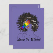 Liebe ist Blind, LGBT-Handgezogenes Hübsches Mädch Postkarte (Vorne/Hinten)
