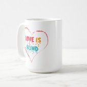Liebe ist Blindes Blindenherz Kaffeetasse (Vorderseite Links)