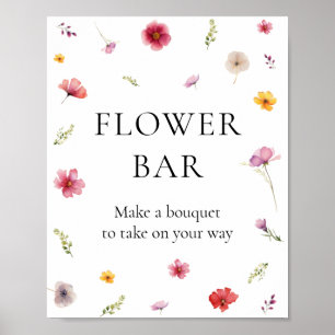 Liebe ist Blooming Brautparty Blume Bar Poster