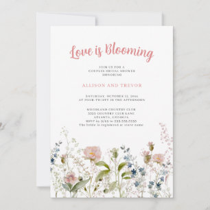Liebe ist blühendes Brautparty für Blumenpaare Einladung