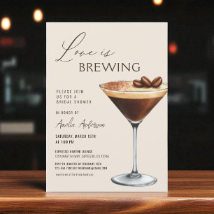 Liebe ist Brauen Brautparty Espresso Martini Einladung