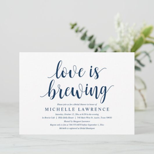 Liebe ist Brauen, Brautparty Feiern Einladung (Stehend Vorderseite)