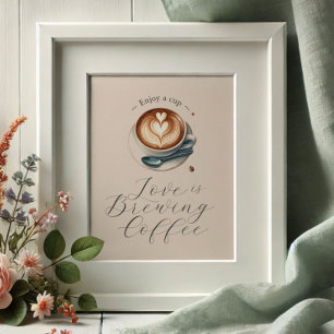 Liebe ist Brauen Brautparty Kaffee-Bar Poster