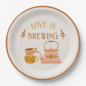 Liebe ist Brauen Bridal Tee Pappteller (Vorderseite)