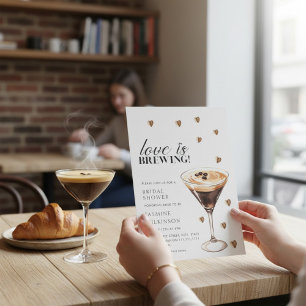 Liebe ist Brauen Coffee Cocktail Junggesellinnenab Einladung