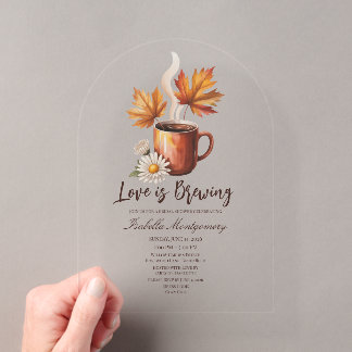 Liebe ist Brauen Herbstkaffee Brautparty Acryleinladungen