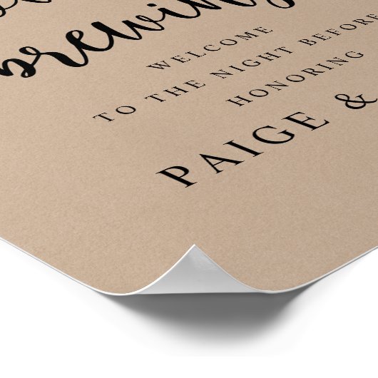 Liebe ist brauen, Hochzeit Probe Abendessen, rusti Poster (Ecke)