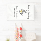Liebe ist Brauen Kaffee Tasse Gold Herznamen Banner (Insitu)