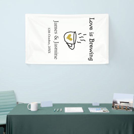 Liebe ist Brauen Kaffee Tasse Gold Herznamen Banner (Messeveranstaltung)