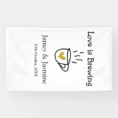 Liebe ist Brauen Kaffee Tasse Gold Herznamen Banner (Horizontal)