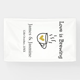 Liebe ist Brauen Kaffee Tasse Gold Herznamen Banner