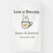 Liebe ist Brauen Kaffee Tasse Gold Herznamen Banner (Vertikal)