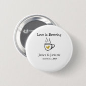 Liebe ist Brauen Kaffee Tasse Gold Herznamen Button (Vorne & Hinten)