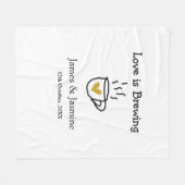 Liebe ist Brauen Kaffee Tasse Gold Herznamen Fleecedecke (Vorderseite (Horizontal))