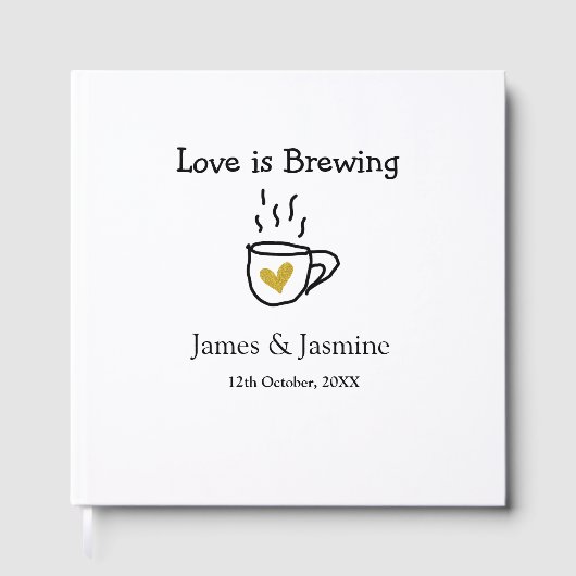 Liebe ist Brauen Kaffee Tasse Gold Herznamen Gästebuch (Vorderseite)