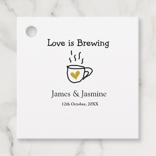 Liebe ist Brauen Kaffee Tasse Gold Herznamen Geschenkanhänger (Vorderseite)