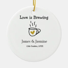 Liebe ist Brauen Kaffee Tasse Gold Herznamen Keramik Ornament