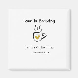Liebe ist Brauen Kaffee Tasse Gold Herznamen Magnet