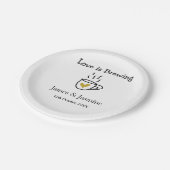 Liebe ist Brauen Kaffee Tasse Gold Herznamen Pappteller (Schrägansicht)