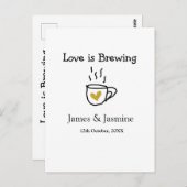 Liebe ist Brauen Kaffee Tasse Gold Herznamen Postkarte (Vorne/Hinten)